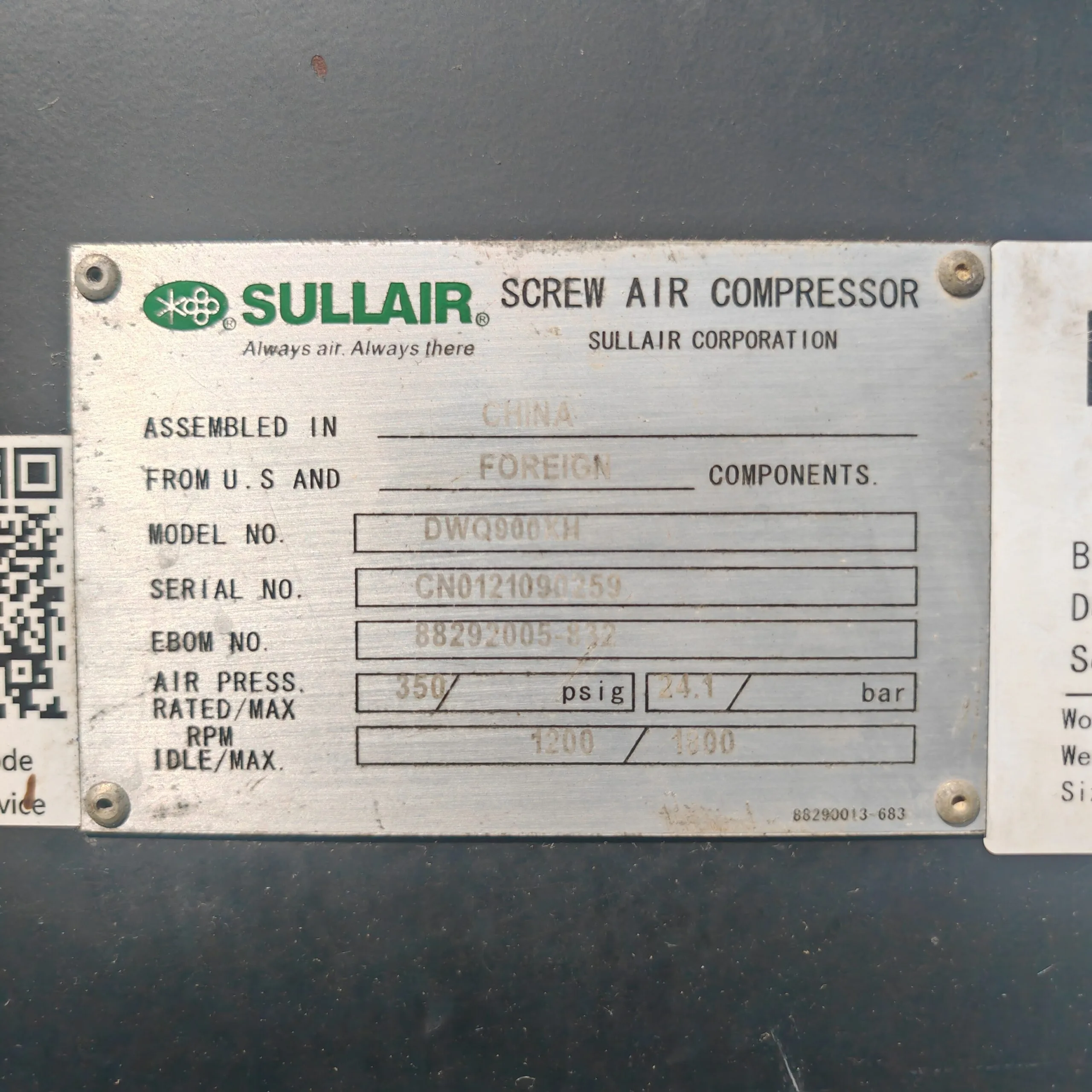 Compresor SULLAIR 900XHH - Imagen 13