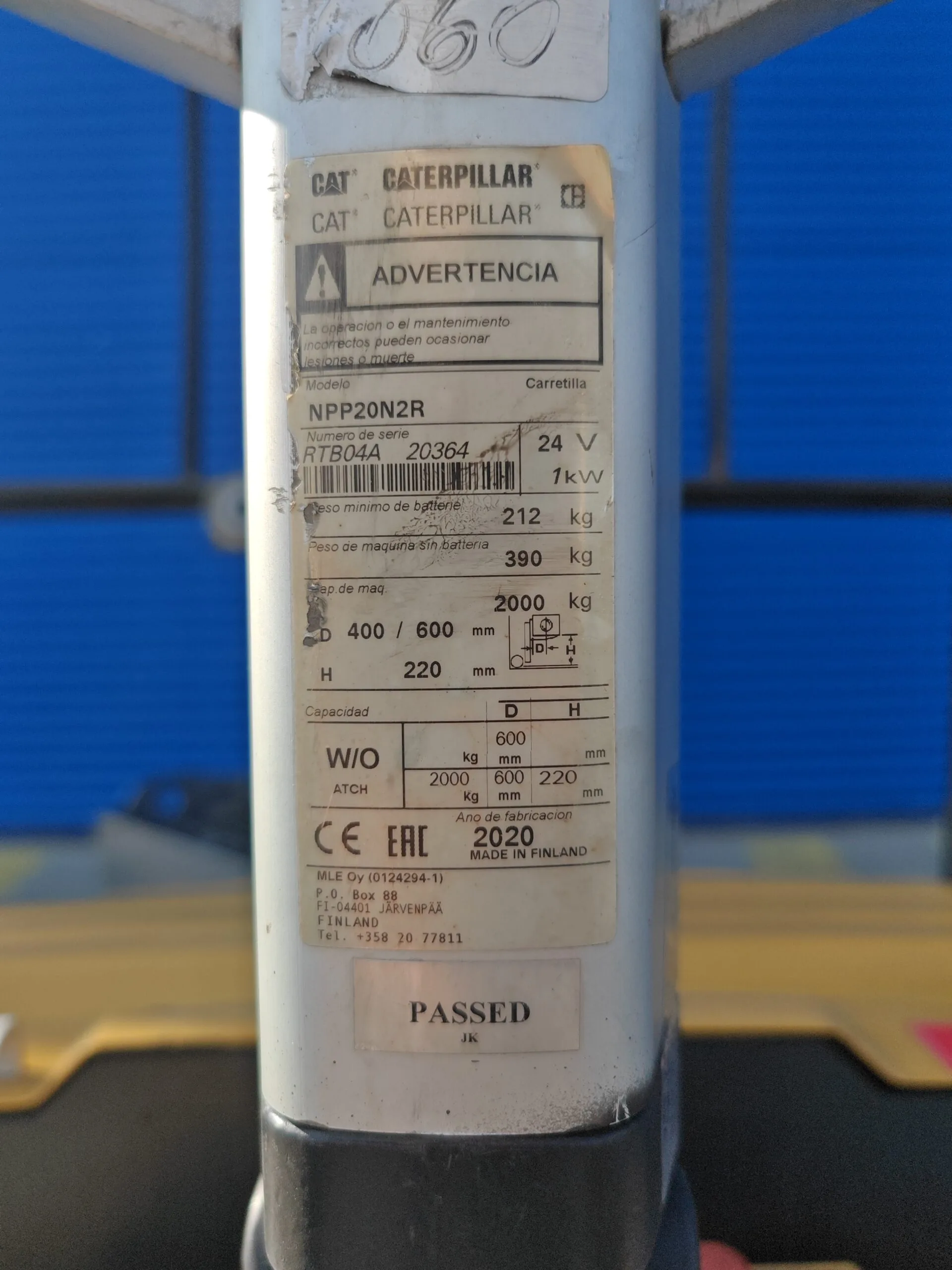 Transpaleta eléctrica Cat 1.6 a 2.0 Tons - Imagen 6