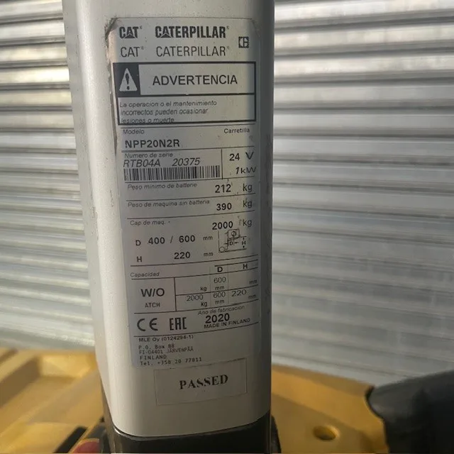 Transpaleta eléctrica Cat 1.6 a 2.0 Tons - Imagen 4