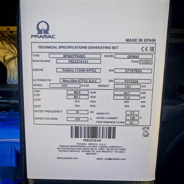 Generador GSW80P - Imagen 7