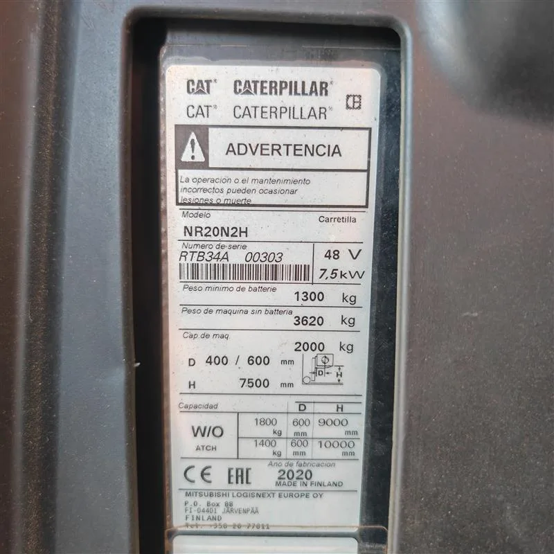 Apilador hombre de pie a bordo CAT de 1.2 a 2.0 Tons NSR12N-NSR20N - Imagen 12